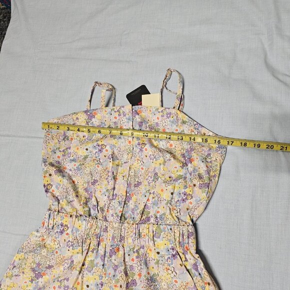 Levi's Spaghetti Strap Floral Romper Women Size l Side Pockets - Picture 11 of 11
